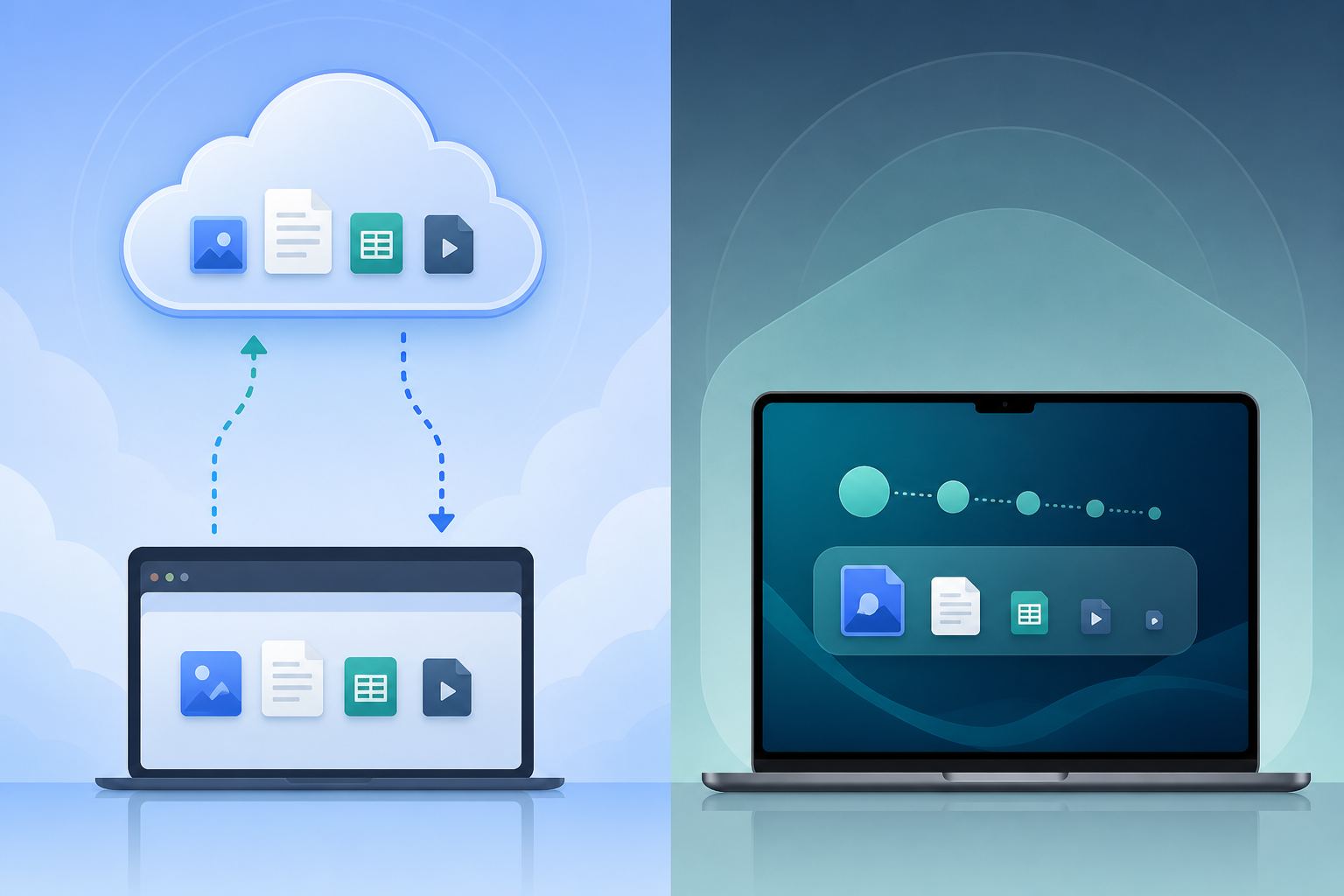 Side-by-side comparison of browser upload loop versus local Mac compression workflow