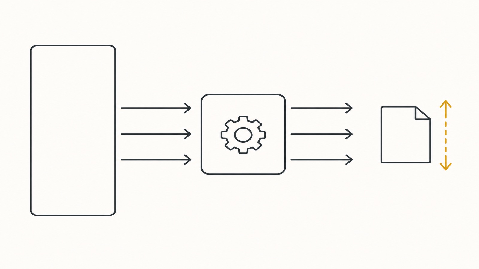 Diagram of a vertical video flowing through a local encode step into a smaller delivery file